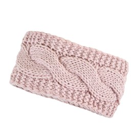 Neverless® Warm Women's Knitted Headband Fleece Lining Cable Knit Ear Protection Hair Band Knitted Headband, 12005 Pink