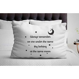 Boston Creative Company We are Under Same Sky Looking at Same Moon Pillow Cover Long Distance Relationship Boyfriend& Girlfriend Lovers Gift idea Couples Gift Pillowcases Miss You Gift Ideas
