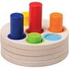 Constructive Playthings SAN-24 Wooden Logic Stacking Puzzles, Colorful Stackable Puzzle