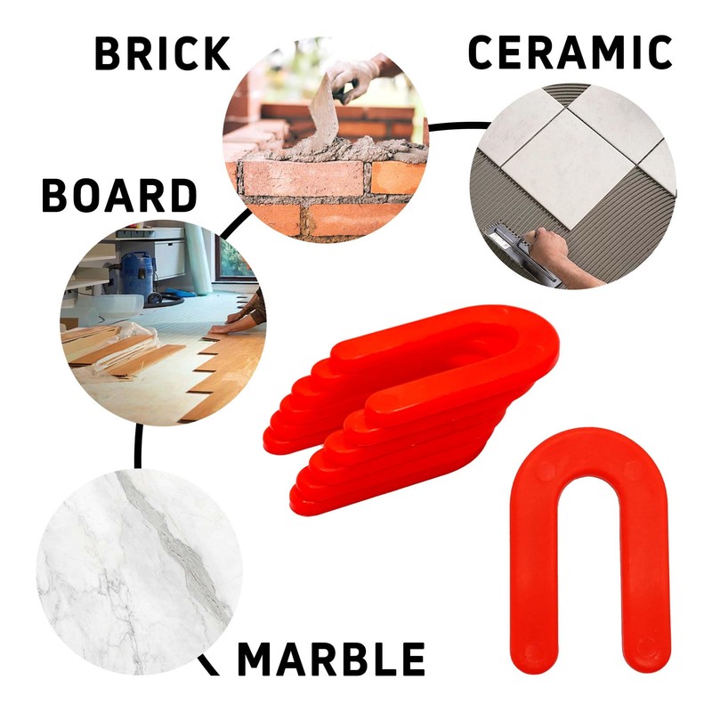 AUXBC 50PCS Horseshoe Tile Spacers, 1/8 Inch U-Shape Plastic Structural