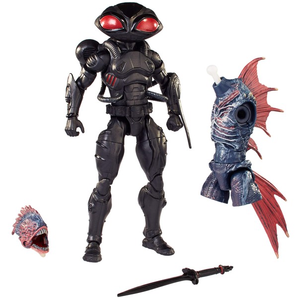 AQUAMAN movie BLACK MANTA Action Figure, DC Super-Villain, 6-inch scale, 23 Points of Articulation, Weapon Accessory and Bonus Piece to Collect and Build a Trench Creature