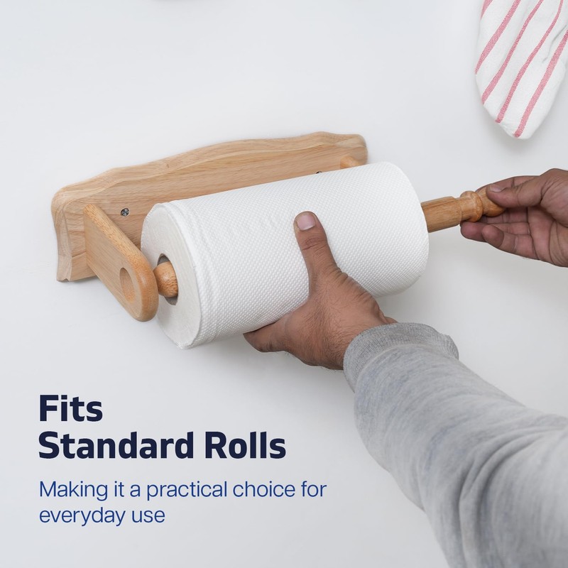Wooden Kitchen Roll Holder Wall Mounted | Beech Wall Kitchen