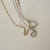 [AJIRO ACCESSORY] N054 Necklace, Silver, Gold, Simple, Chain, Office, Stylish,