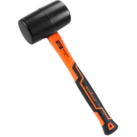HORUSDY 16oz Durable Rubber Mallet Hammer with Fiberglass Handle, Non-Marring Blow Tool for Flooring, Tent Stakes, Woodworking, and Camping, Non-Slip Grip
