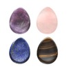 CrystalTears 4 PCS Thumb Worry Stone-Amethyst Rose Quartz Lapis Lazuli
