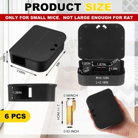 Qualirey 6 Pcs Mouse Bait Stations Mouse Stations with Keys Mouse Traps, Keeps Children and Pets Indoor and Outdoor, Only for Small Mice, Bait Not Included (Black)