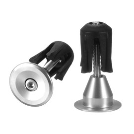 sourcing map 1 Pair Bike Handlebar End Plugs Aluminum Alloy Bar End Caps Expanding Locking Handlebar End Plugs for Most Bike MTB Road BMX Fixed Gear Bike, Silver