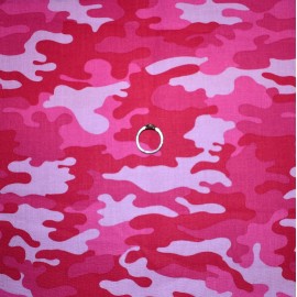 Signature BonEful Fabric FQ Cotton Quilt Pink Tone Camo Camouflage USA Brat Military Girl