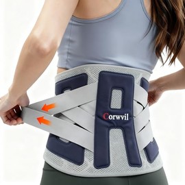 Soporte Lumbar con 6 Varillas para Hombre y Mujer, Faja Transpirable para Aliviar el Dolor de Espalda Baja, Diseñado para Ciática, Escoliosis y Hernia de Disco (XXL)