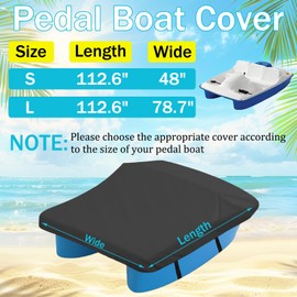 Pedal Boat Cover - Paddle Boat Protection 420D Oxford Fabric with Windproof Ropes, Waterproof, 1 Pcs (Black, 112.6" x 78.7")