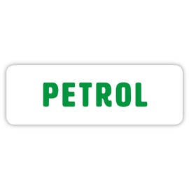Gobrecht & Ulrich 4 Petrol Fuel Cap Stickers - White Petrol Only Stickers - 6.6 x 2.2cm