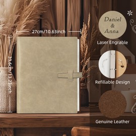 Miaikoe Photo Album 6x4 320 Photos, Leather Cover Album with 20PCS Kraft Writing Paper Scrapbook Holds 320 10x15cm Vertical Photos for Family Wedding Baby Graduation (Beige)