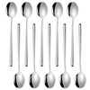 MIUPOO Miupoo Spoons,Stainless Steel Long handled soup spoons,Silver,10 Piece (8.7x1.6