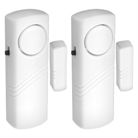 Magnetic Door Window Alarm Sensor,2 Pack Loud 95 dB Security Wireless Sensors Burglar Alarm System for House Shed Garage Vibration Entry Warning Detector for Kid Safety Home Office Hotel Shop Garage