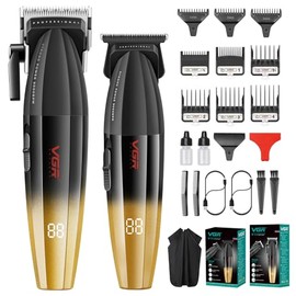 VGR- Juego de cortadora y recortadora de cabello profesional: diseñado para hombres, este juego combinado de cuidado personal de VGR incluye la cortadora de cabello profesional VGR 003 y la recortador