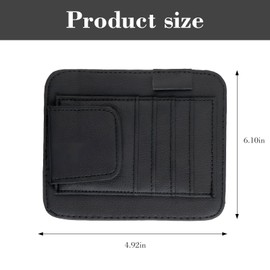 Car Visor Organizer, Sunvisor Organizers Multifunctional, for Cards, Sunglasses, Documents, and Small Items, Universal Fit for Most Vehicles(Black)