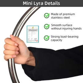 PRIOR FITNESS Mini Lyra Hoop Set, 17 Inch Small Aerial Hoop Kit, Circus Aerial Equipment, Stainless Steel Aerial Yoga Hoop for Home Fitness