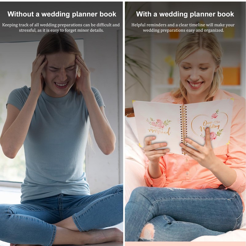 Wedding Planner For Bride-Bridal Wedding Planning binder With 5 Tabbed