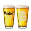 Modelo Beer Pint Glasses Signature House of Modelo Edition with Lion Logo, 16 oz, Set of 4