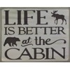 Southern Home Signs Life Is Better At The Cabin Rustic Primitive Distressed  Canvas Sign Home Decor