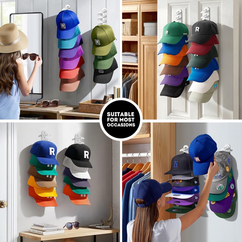 Hat Hook for Wall, 2 Pack Hat Organizer Hold up