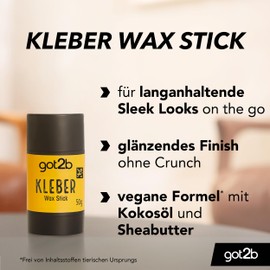 got2b Colla Wax Stick (50 g), cera per capelli per look Sleek on the go senza crunch, la cera per capelli crea stili di lunga durata e super forti fino a 24 ore