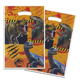 30pcs Dionsaur Party Gift Bags, Dinosaur Birthday Party Supples. Plastic Goodies Candy Snack Bag for Kids (orange)