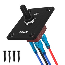 RVBOATPAT Reverse Polarity Toggle Switch 12V 30A, DPDT Momentary (ON)-Off-(ON) Toggle Switch with Up Down Mounting Panel 3 Position 4PIN Wired