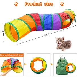 Cat Tunnel Tube S Tunnels: Cat Toys-Extensible Collapsible Cat Play Tent Interactive Toy Maze Cat House for Kitten