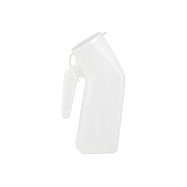 Medegen H140D-01 Male Urinal with Hanging Lid, Deluxe, Translucent, 1 qt Capacity, Pack of 50