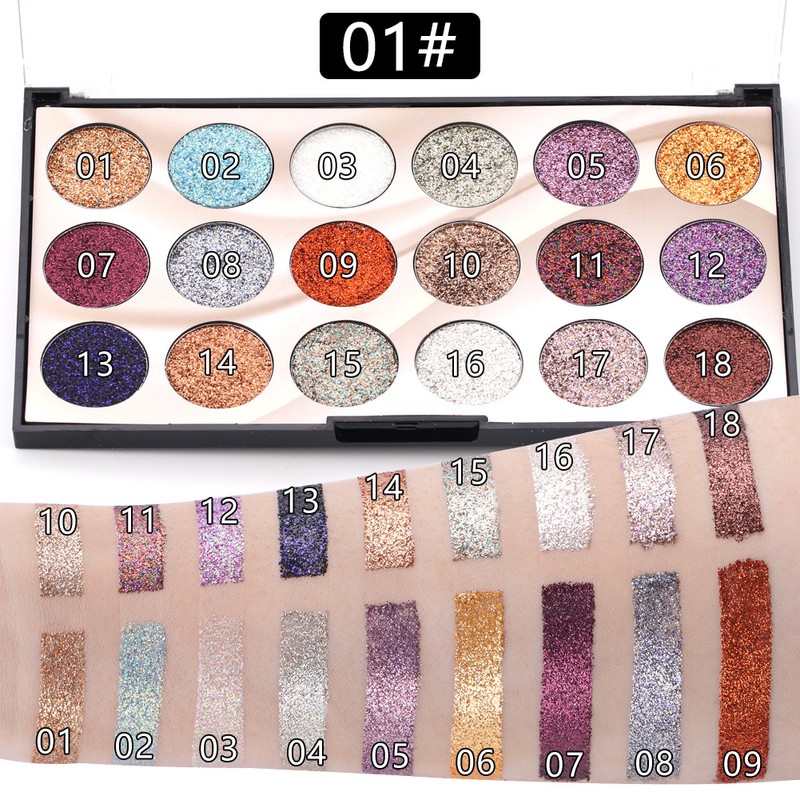 18 Colors Eyeshadow Palette Glitter Eyeshadow Powder Makeup Highlight Eye