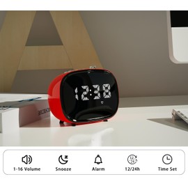 iTOMA Retro Alarm Clock with Bluetooth, Time Display, Alarm Setting, TF Card Slot, AUX Jack, Hands-Free, Vintage Decor for Home/Outdoor 138