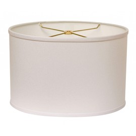 HomeRoots 470207 14 in. Throwback Oval No Slub Lampshade - White