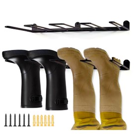 Wader Hangers - 2Pack Boot Rack Mount Boot Hangers - Holds 4 Pair Cowboy Boot Rack Metal Wire Boot Holder for Wall Sturdy Alloy Steel Rust Resistant Boot Organizer for Mudroom Entryway Garage