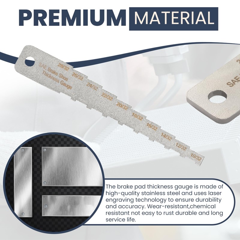 Zookpr Brake Pad Measuring Tool Brake Pad Thickness Gauge Technician