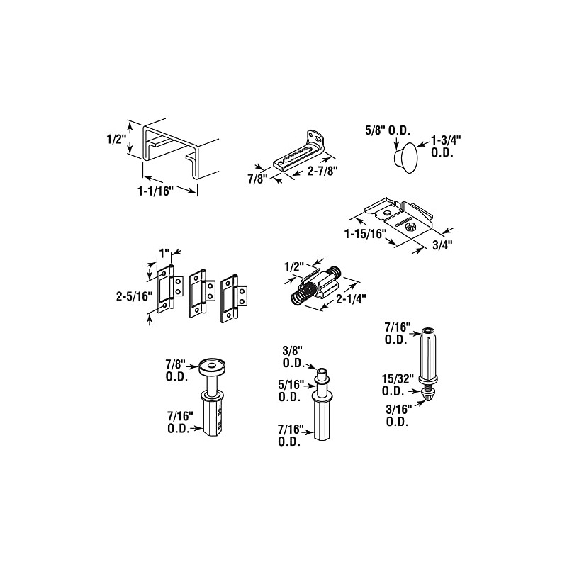 Prime-Line 161794 Bi-Fold Closet Track Kit, 36 In. Length, Steel