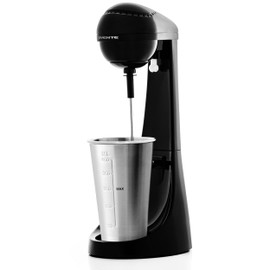 OVENTE Classic Milkshake Maker Machine with 2 Speed Setting, Safety Lock & 15.2 Ounce Stainless Steel Mixing Cup & Rod, Electric Drink Mixer Ideal for Malted Milk, Protein Shakes & More, Black MS2070B