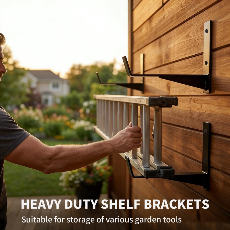 Thrivinest Window Box Brackets, 6 inch Flower Planter Box Brackets,