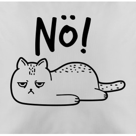 Shirtracer Cushion 50 x 50 cm - Nö Cat I Funny Cat Motif I Gift Cat Owner I Cat Fan - 50 x 50 cm - Grey - Motif Cat Cushion Sayings Cats Cat Men's Cushion Black