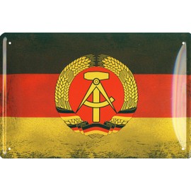 Tin Sign 20 x 30 cm DDR Flag