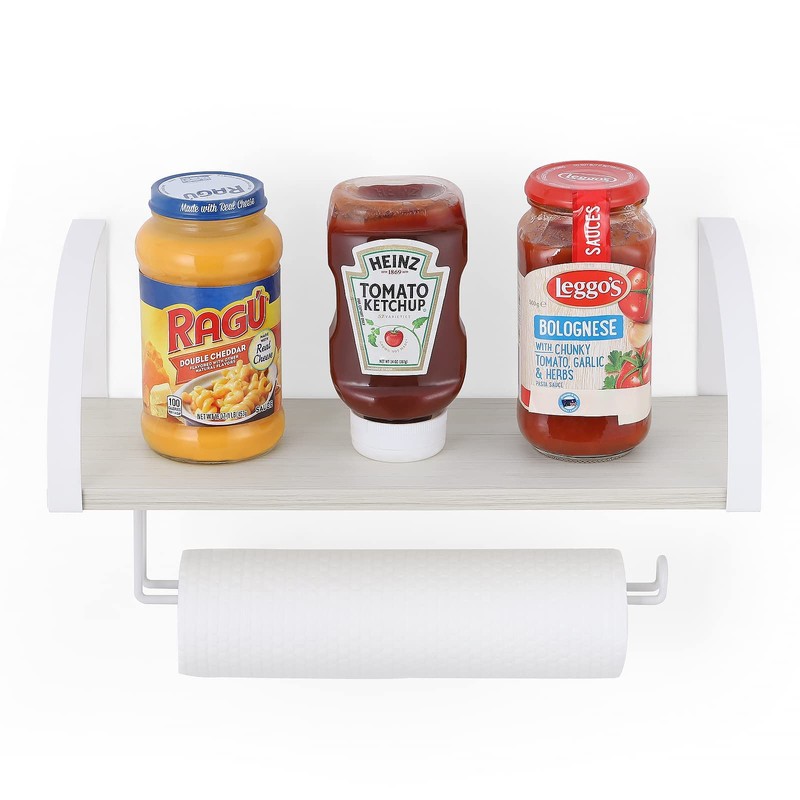Farmhouse Wood Paper Towel Holder Under Cabinet Wall Mount Paper