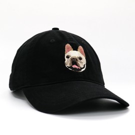 GRISPAW French Bulldog Baseball Cap, Embroidered Dad Hat, Black, 100% Cotton, Adjustable