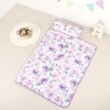 Toddler Nap Mat with Removable Pillow & Soft Minky Blanket,