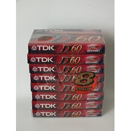 TDK Dynamic Performance D60 High Output IEC I / Type I - 8 Pack Audio Cassette Tapes