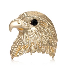 Punk Eagle Head Brooch Pin for Women Men Minimalist Bird Animal Tie Lapel Shawl Pins Clip Sweater Hat Dress Suit Badges Jackets Brooches Fashion Jewelry Clothes Accessories (Gold)