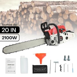 Explorinox 58cc 20 Inch Gas Chainsaw, Gas Power Chainsaw Gas Chain Saw High Power Multifunction Wood Chainsaw for Trees Wood Farm Garden Ranch Metal:_(Best Seller) Geocentric engine