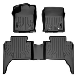 MAXLINER Custom Fit Floor Mats 2 Row Liner Set Black Compatible with 2018-2023 Toyota Tacoma Double Cab