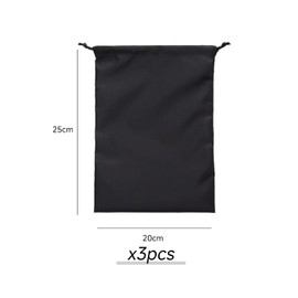 Pack of 3 Portable Drawstring Bag, Storage Bag with Double Drawstring, Waterproof Headphone Strap, Travel Storage Bag, Practical Garment Bag (20 x 25 cm)
