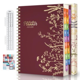 hi!SCI Jun 2025-Dec 2026 Academic Monthly Weekly Daily Planner for School, 19 Months Calendar 25-26 Planning Book with Colorful Tabs, 8.5" x 11" Mid Year College Organizer for Student Teacher (Bordeaux)