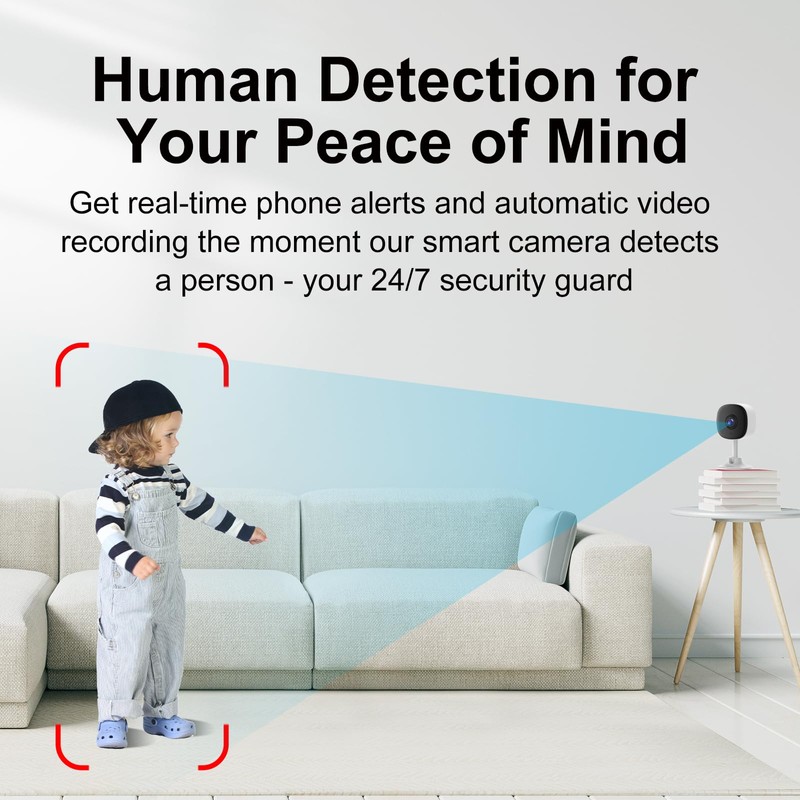 EVERSECU 2K Magnetic Security Camera for Home, Night Vision, Compact